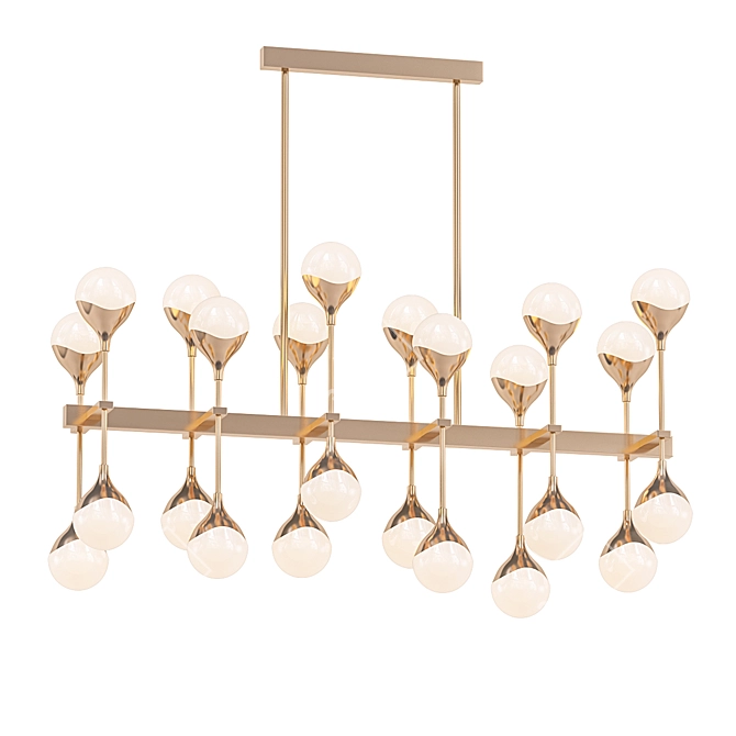 Elegant Glass Spheres Chandelier 3D model image 1