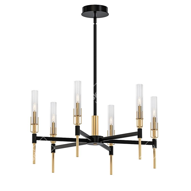 Illuminating Elegance: Flambeau Chandelier 3D model image 1