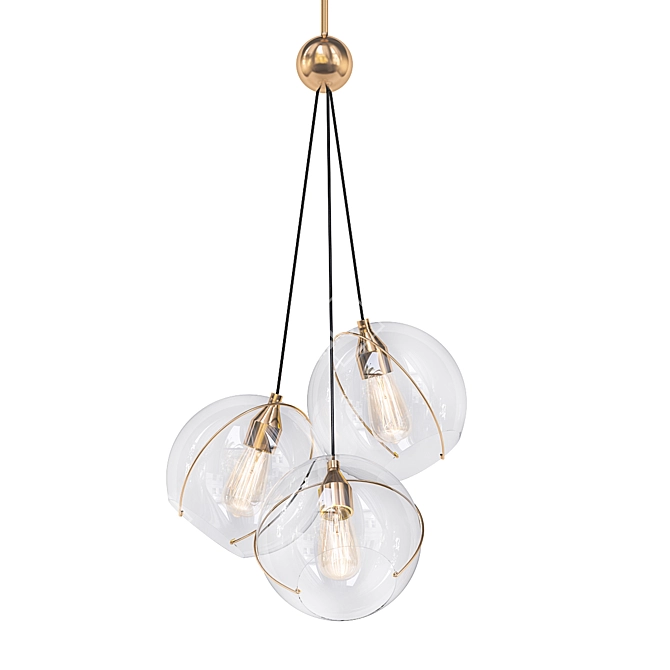 Elegant Sky Cluster Chandelier 3D model image 1