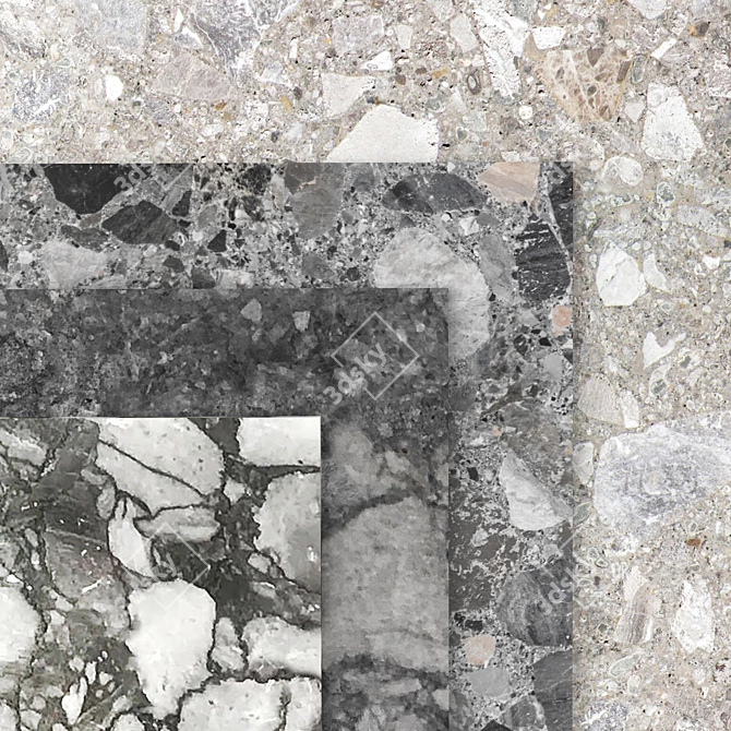 Natural Stone Set 01: Brecciata, Canova, Mare Azzurro, Minerva 3D model image 1