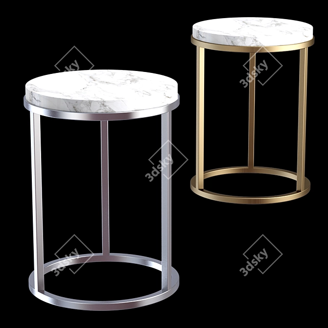 Marble Round Side Table: RH Modern 3D model image 1