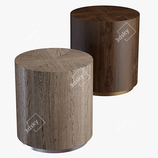 Sleek Machinto Round Sidetable 3D model image 1