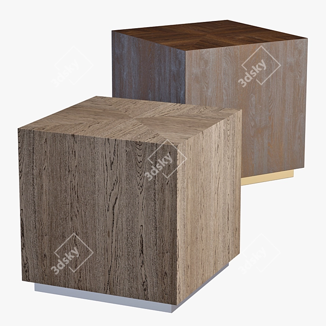 Sleek Machinto Sidetable: RH Modern 3D model image 1