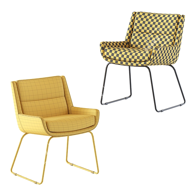 Modern Naughtone Hush Low Chair 3D model image 5