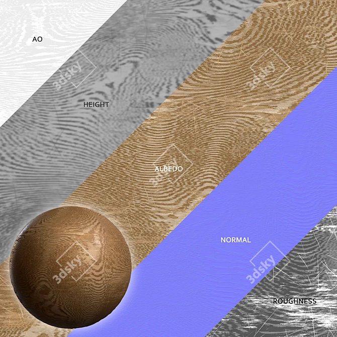 Versatile Wood Textures Set 3D model image 2