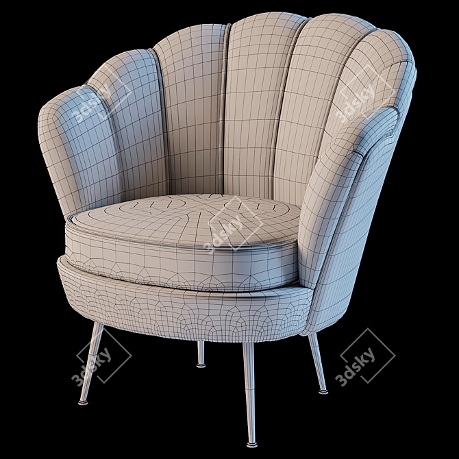 Velvet Green Garda Decor Armchair 3D model image 3