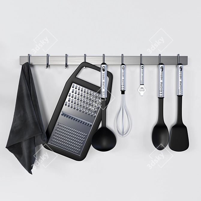 Modern Kitchen Essentials Set 3D model image 10