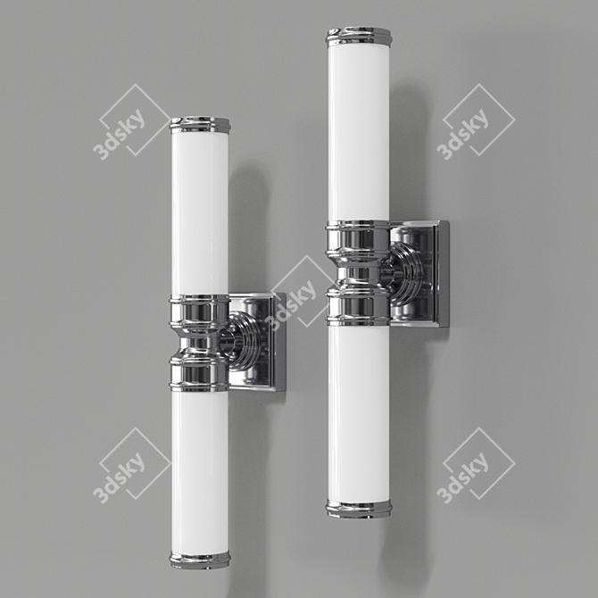 Feiss Payne2 Bath: Contemporary Chrome & Glass Bathroom Sconce 3D model image 2