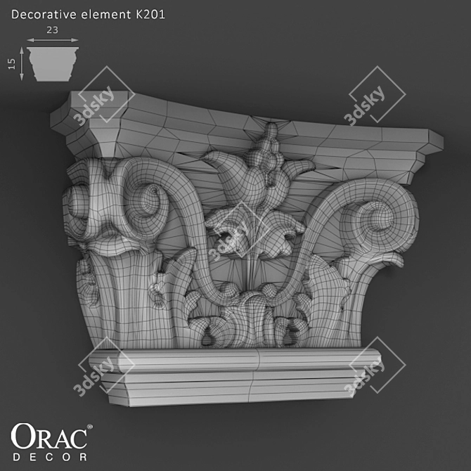 Corinthian Capital Decor - Orac Decor K201 3D model image 2