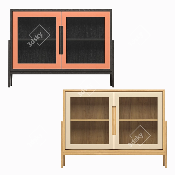 Modern Black Showcase: 105x78x40 cm 3D model image 1