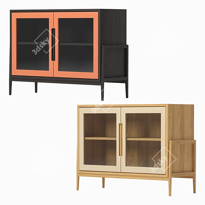 Modern Black Showcase: 105x78x40 cm 3D model image 2