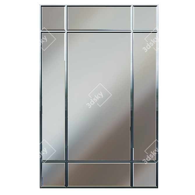 Elegant Chrome Rectangular Mirror 3D model image 1