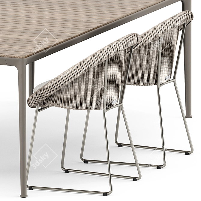 Sleek Outdoor Combo: Gigi II Armchair & Mirto Outdoor Table 3D model image 2