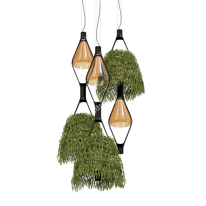 Elegant Glass Pendant Lamp 3D model image 2