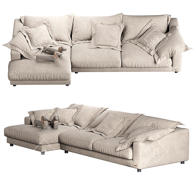 Belmont L Sofa: Sleek and Spacious 3D model image 2