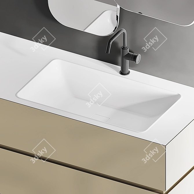Edone Vanity Set with Integrated Sink - NIK 006 3D model image 3