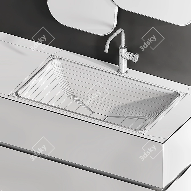 Edone Vanity Set with Integrated Sink - NIK 006 3D model image 4