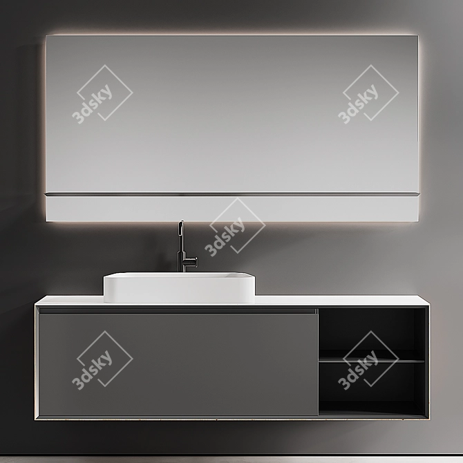 Elegant Edone Vanity Set 3D model image 1