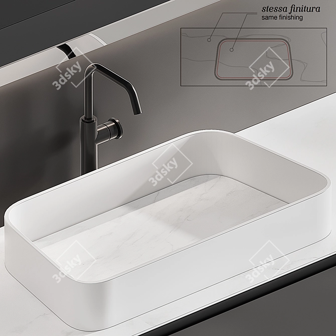 Elegant Edone Vanity Set 3D model image 4