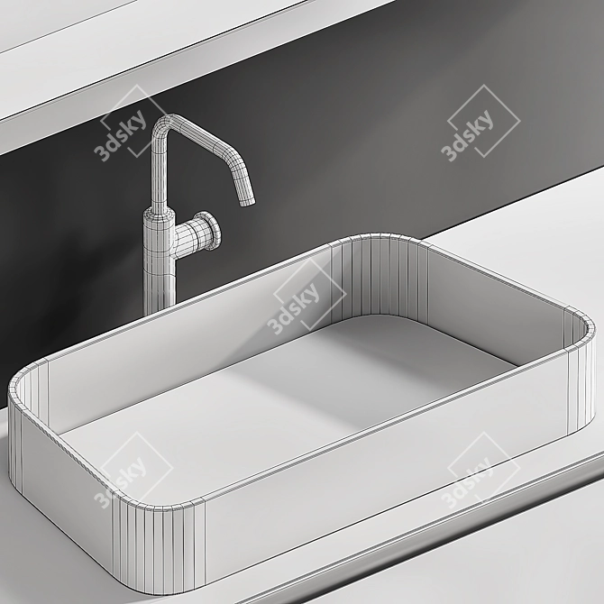 Elegant Edone Vanity Set 3D model image 5