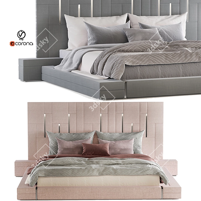 Vibrant Sports Color Bed Set 3D model image 1