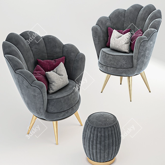 Sleek 2015 Armchair: Deephouse Cozy Comfort 3D model image 2