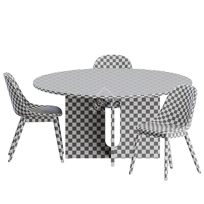 Harbour Side Chair and Androgyne Dining Table Set 3D model image 3