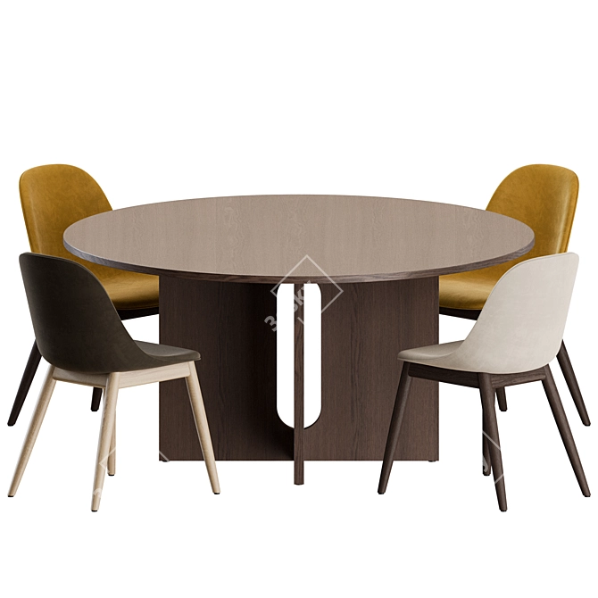 Harbour Side Chair and Androgyne Dining Table Set 3D model image 8