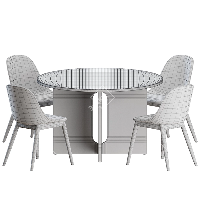 Harbour Side Chair and Androgyne Dining Table Set 3D model image 10