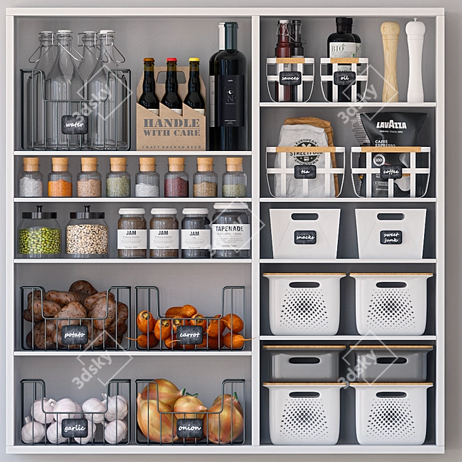 Kitchen Storage Set 3D model image 1