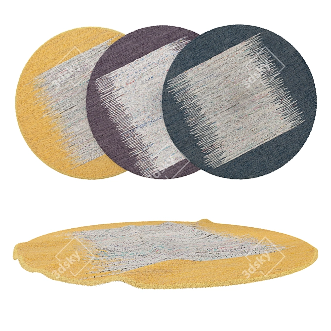 Round Carpets Set: Versatile and Realistic 3D model image 1