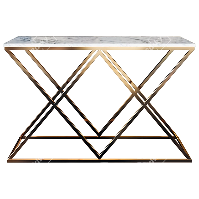 Modern Black Artificial Marble Console 3D model image 2