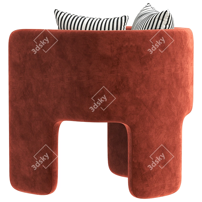 Modern Milo Baughman Armchair 3D model image 3