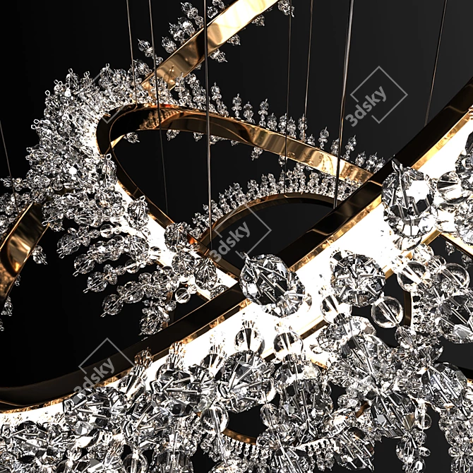Golden Halo Pendant Light 3D model image 2