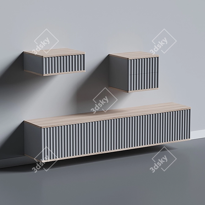 Versatile Wall Pedestal Set 3D model image 1