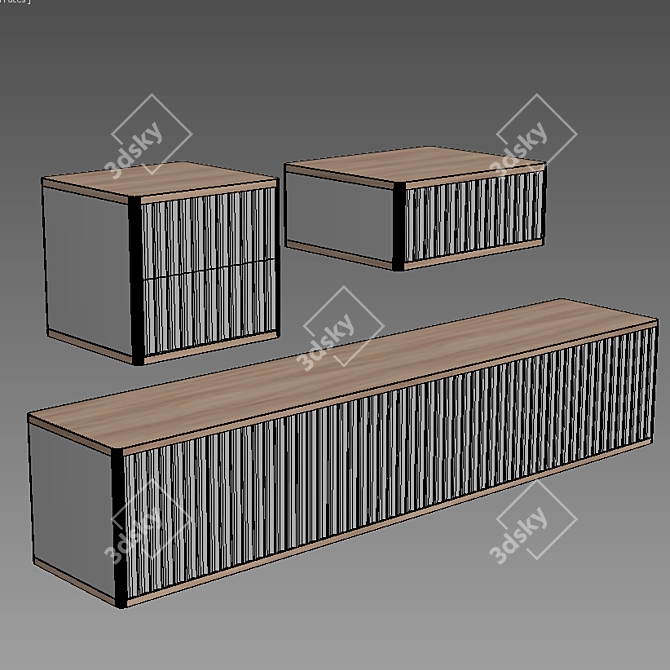 Versatile Wall Pedestal Set 3D model image 2