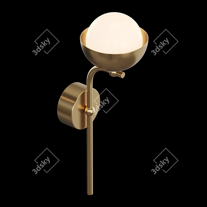 Spherical Metal Wall Lamp 3D model image 2