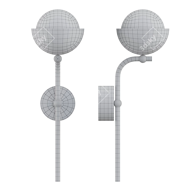 Spherical Metal Wall Lamp 3D model image 3