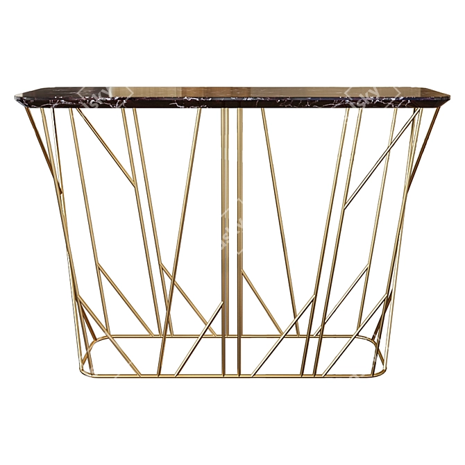 Purple Mistique Console: Openwork Artistry in Ash 3D model image 1