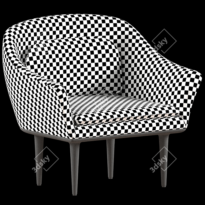 Sleek Modern Armchair 3D model image 2