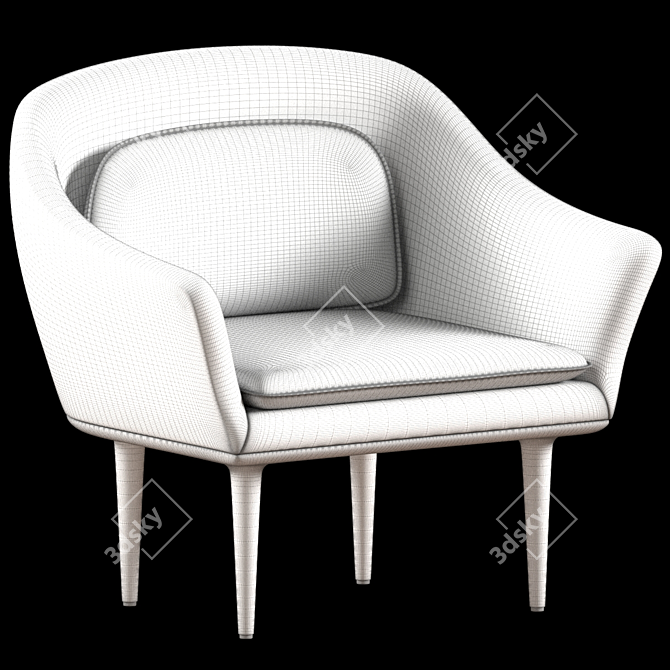 Sleek Modern Armchair 3D model image 3