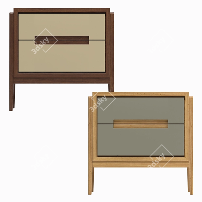 Stylish Como Bedside Table 3D model image 2
