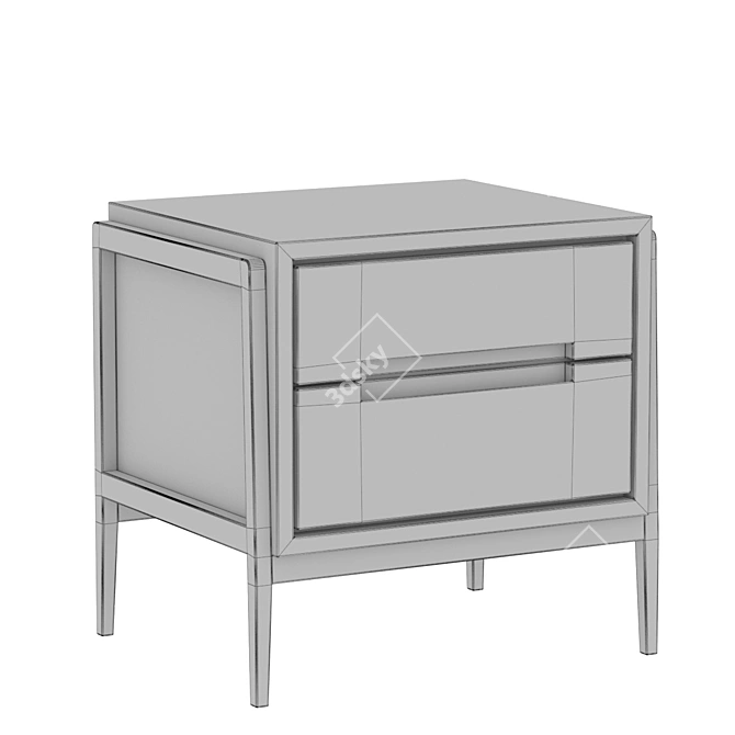 Stylish Como Bedside Table 3D model image 5