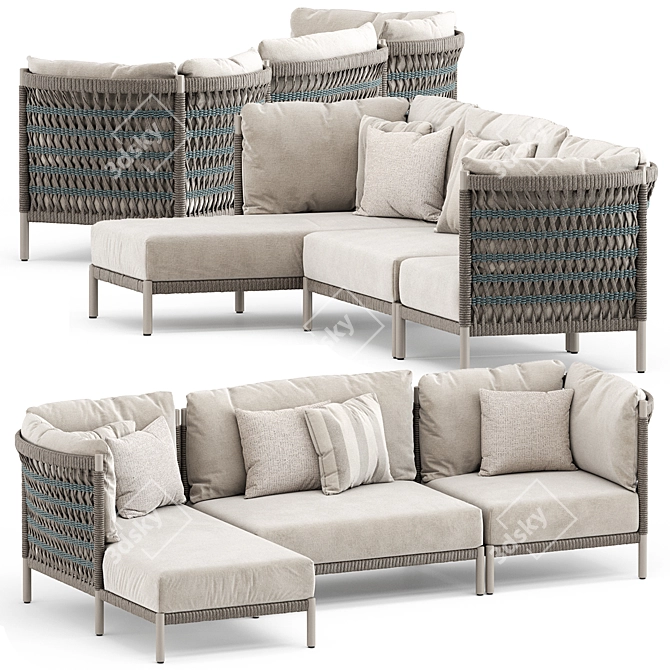 Sleek Anatra Collection Set: Stylish Modular Sofas by Janus et cie 3D model image 1