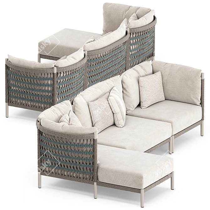 Sleek Anatra Collection Set: Stylish Modular Sofas by Janus et cie 3D model image 2
