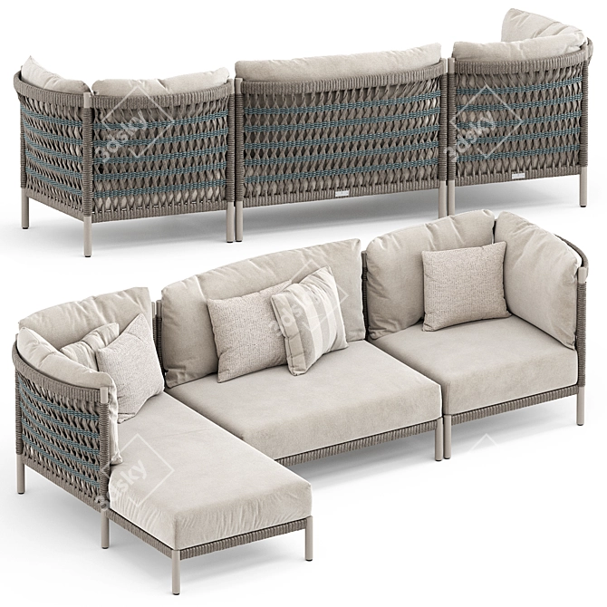Sleek Anatra Collection Set: Stylish Modular Sofas by Janus et cie 3D model image 3