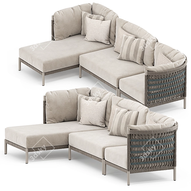 Sleek Anatra Collection Set: Stylish Modular Sofas by Janus et cie 3D model image 4