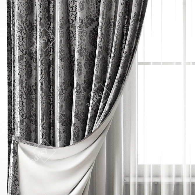 Elegant Curtain Design 3D model image 2