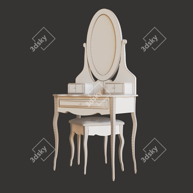Adeline Makeup Vanity Table 3D model image 4