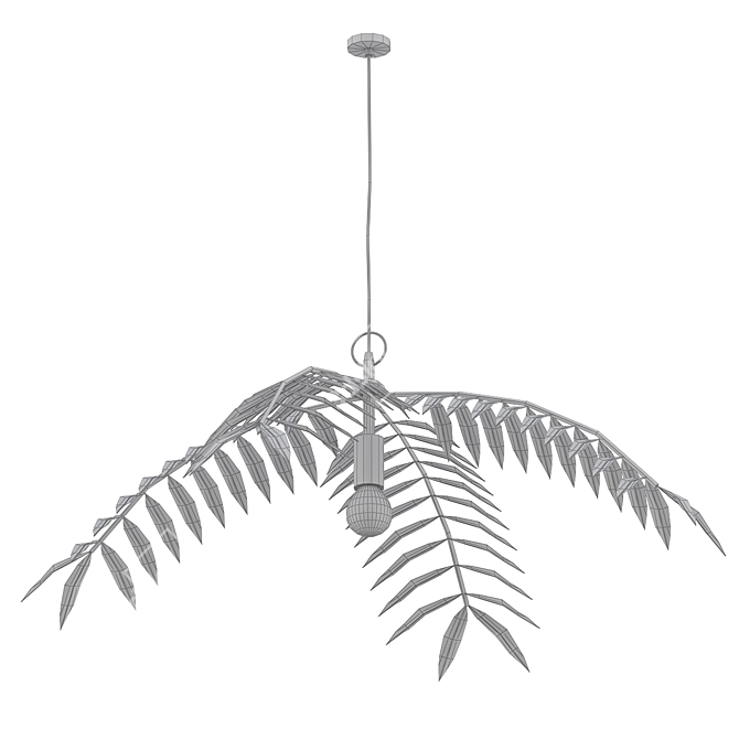 Golden Palm Pendant 3D model image 2